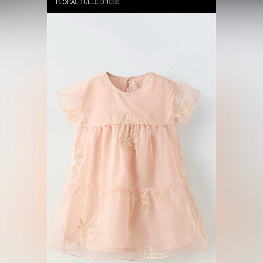 NWOT Zara Girls Floral Tulle Dress 5T
